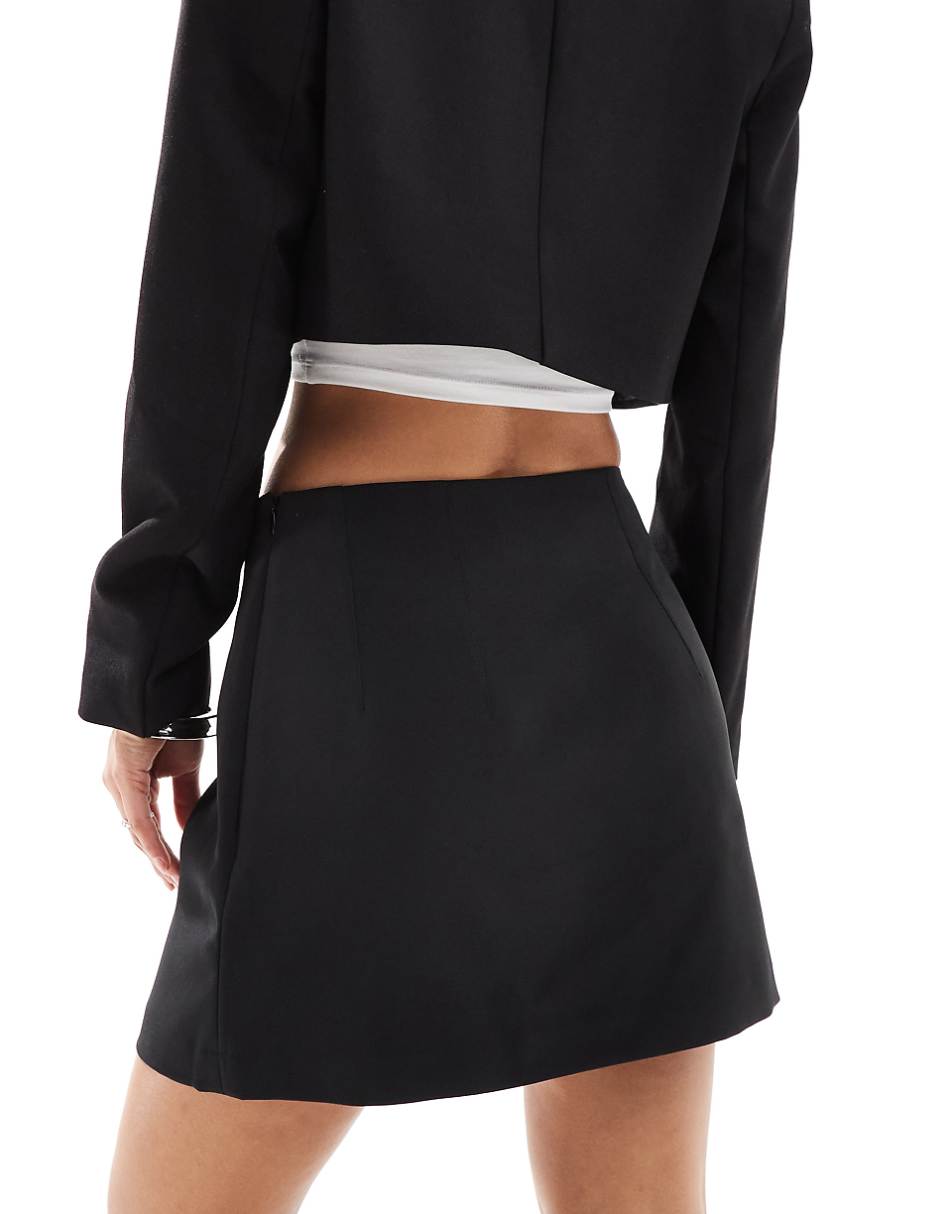 ASOS DESIGN tailored high waist mini skirt in black