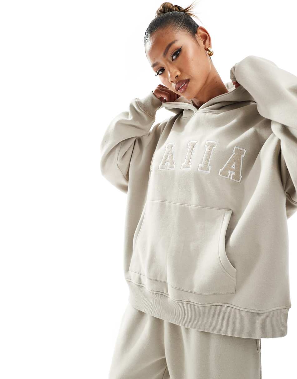 Kaiia logo oversized hoodie in stone - part of a set