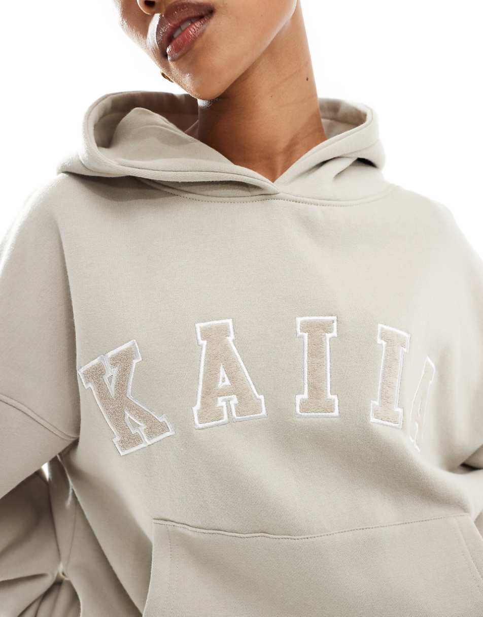 Kaiia logo oversized hoodie in stone - part of a set