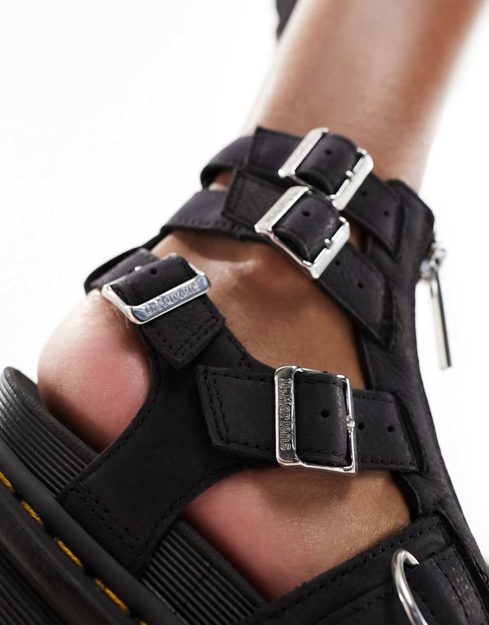 Dr Martens Olso gladiator sandals in charcoal nubuck