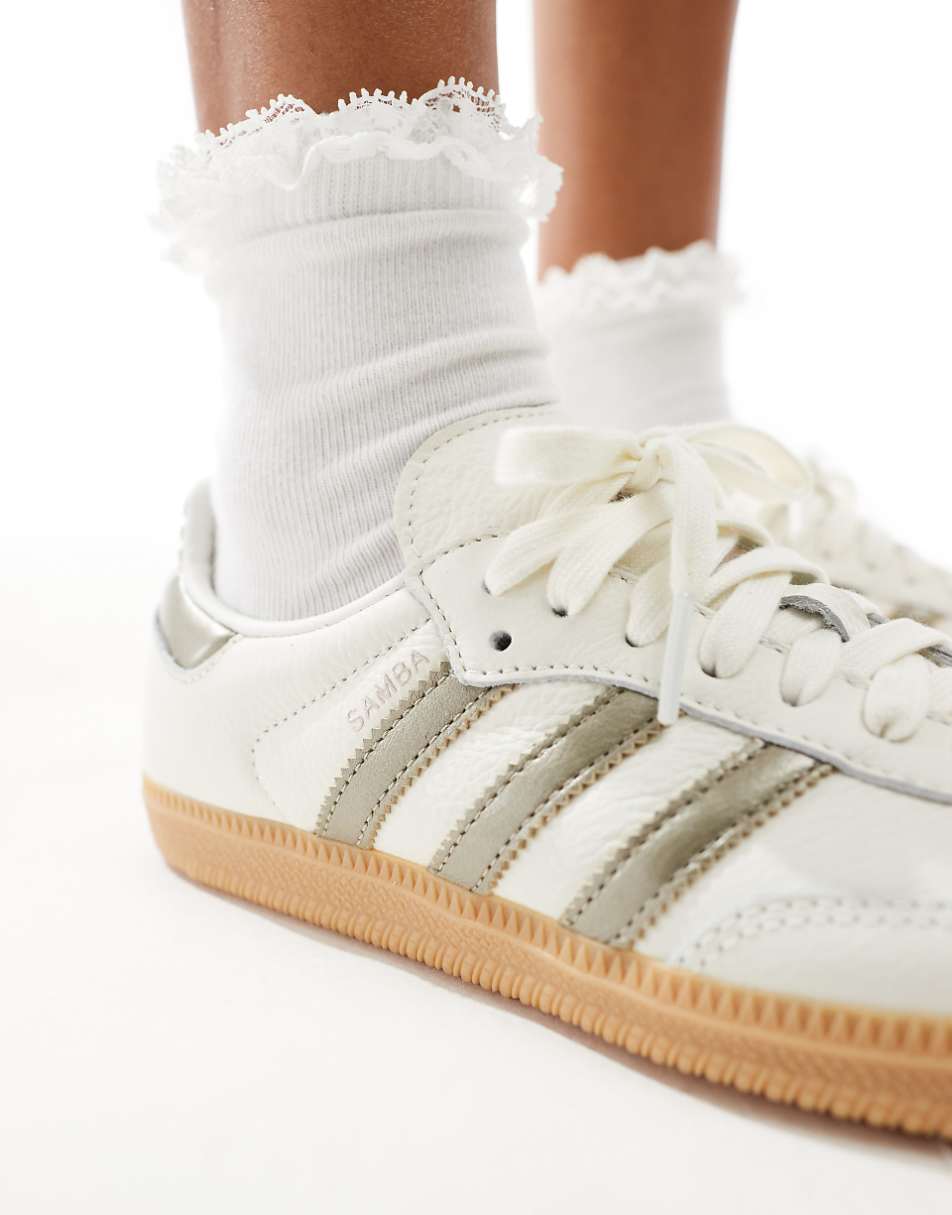 adidas Originals Samba OG sneakers in white and gold
