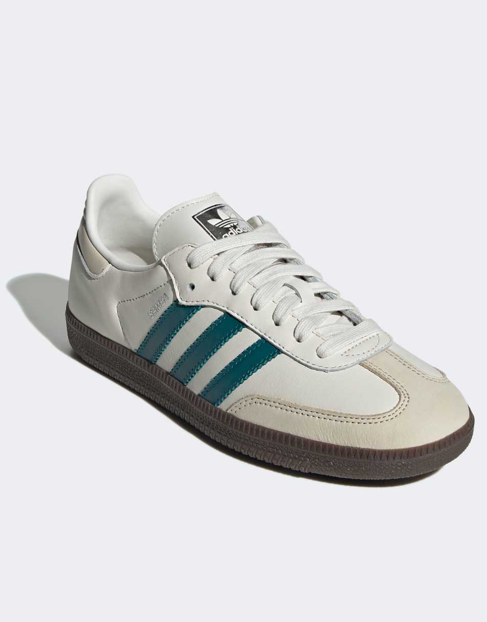 adidas Originals Samba OG sneakers in white and green