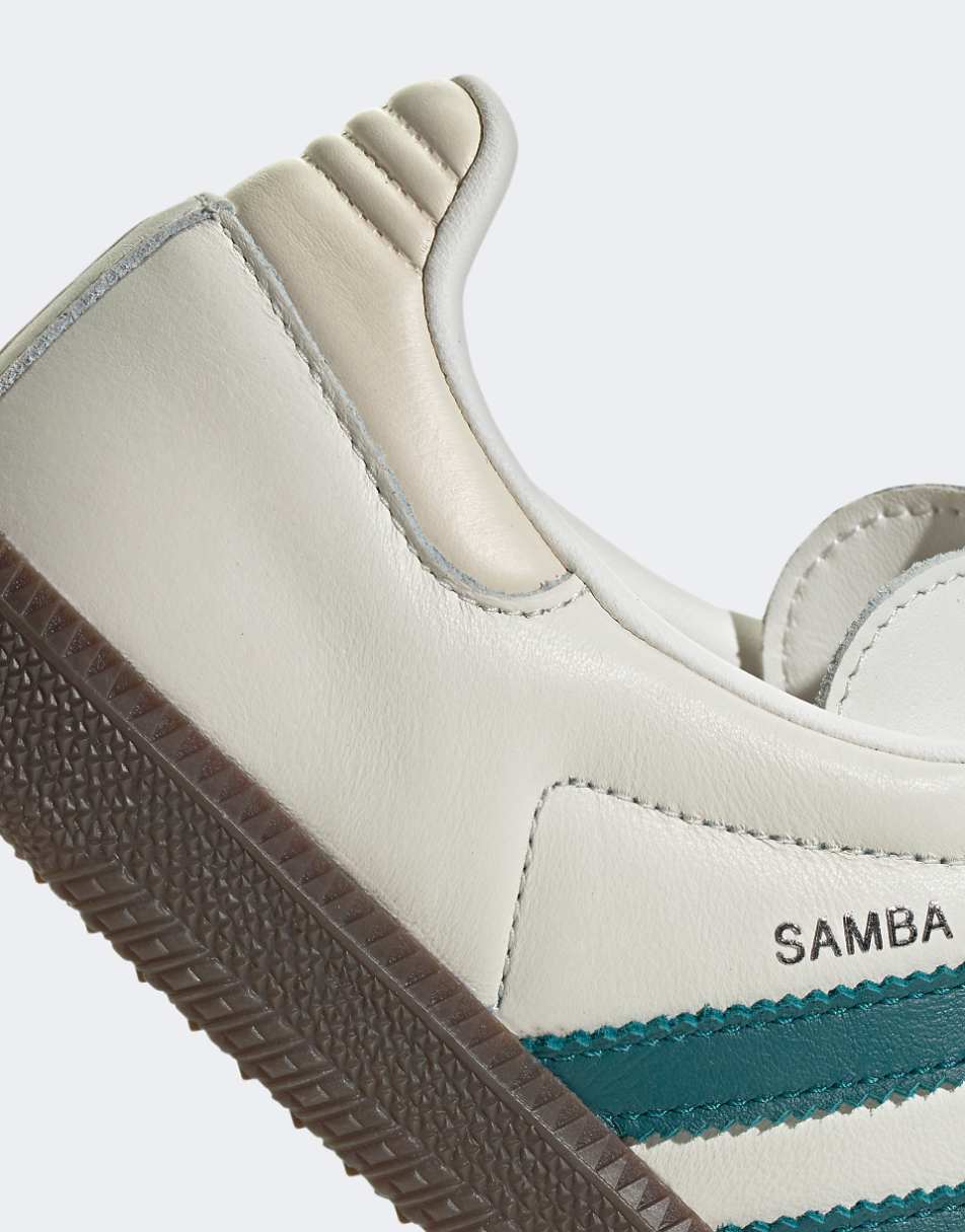 adidas Originals Samba OG sneakers in white and green