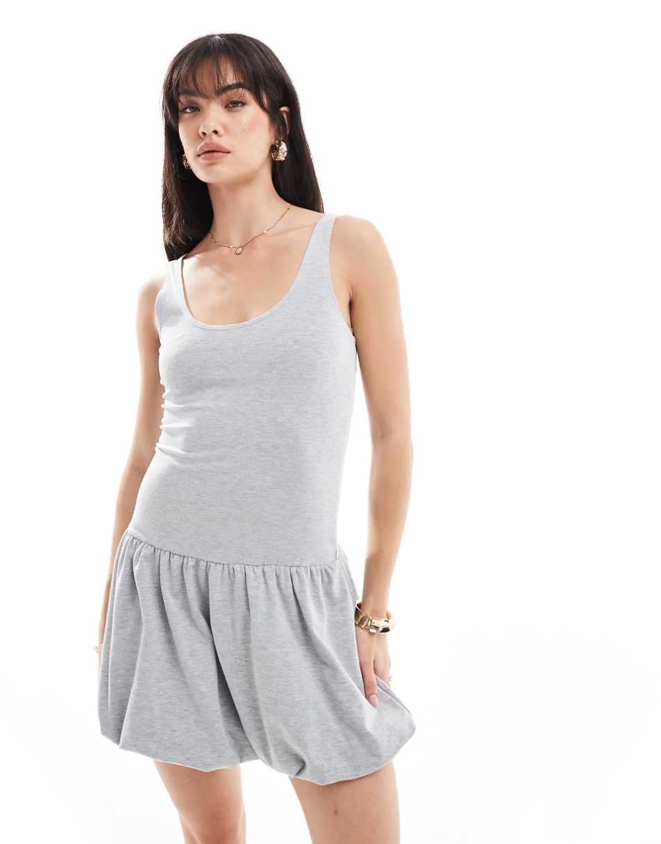 Miss Selfridge bubble cami mini dress in heather gray