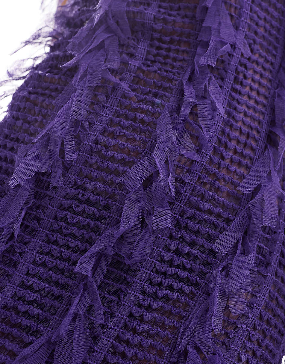 Amy Lynn Calla sleeveless textured midaxi dress in grape