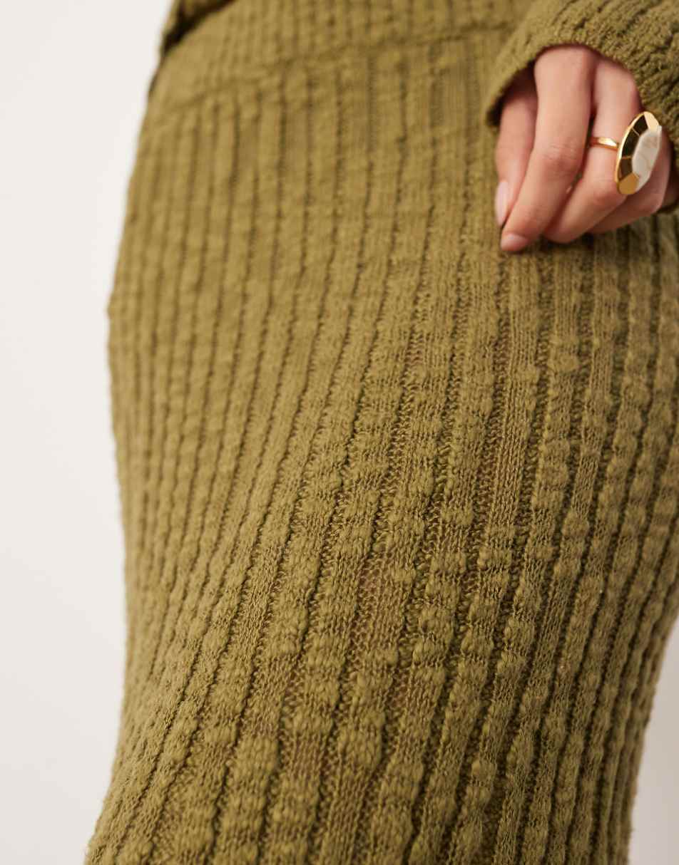 ASOS EDITION knit full maxi skirt in green - part of a set