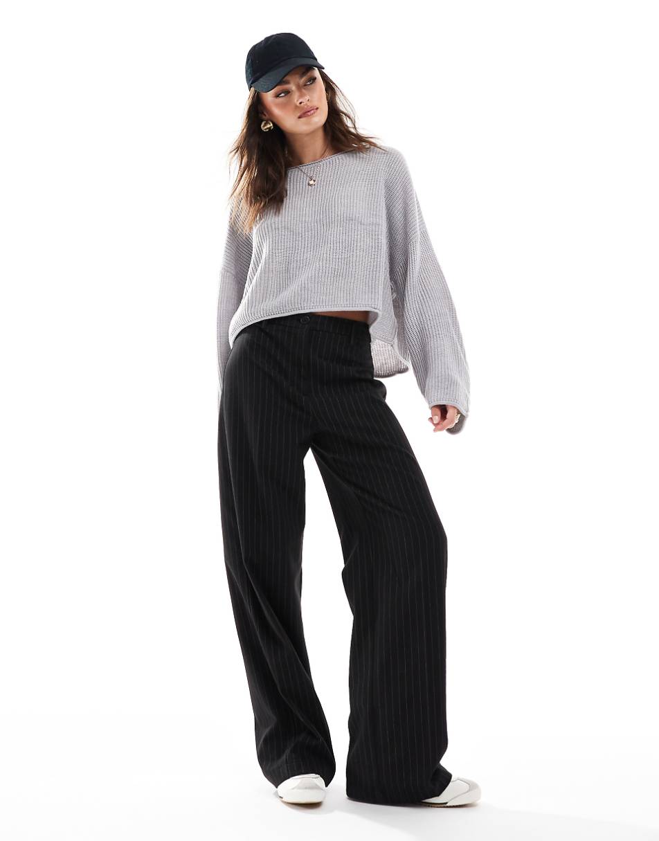 Miss Selfridge slouchy sweater in heather gray