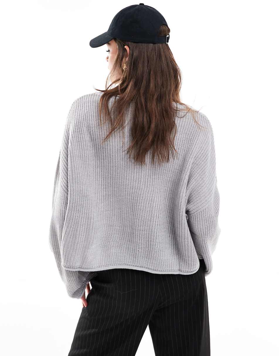 Miss Selfridge slouchy sweater in heather gray