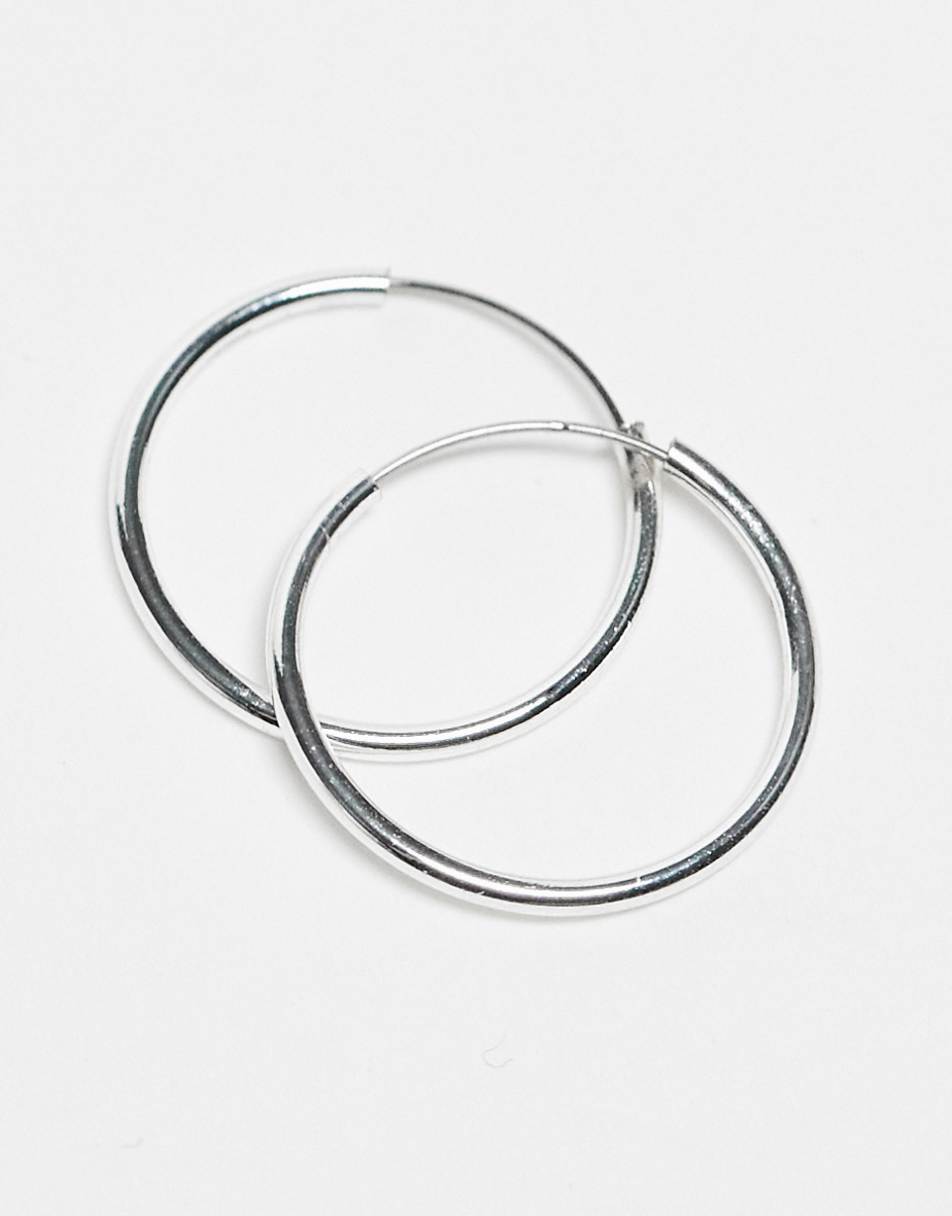 Monki 3 pack big hoops in silver