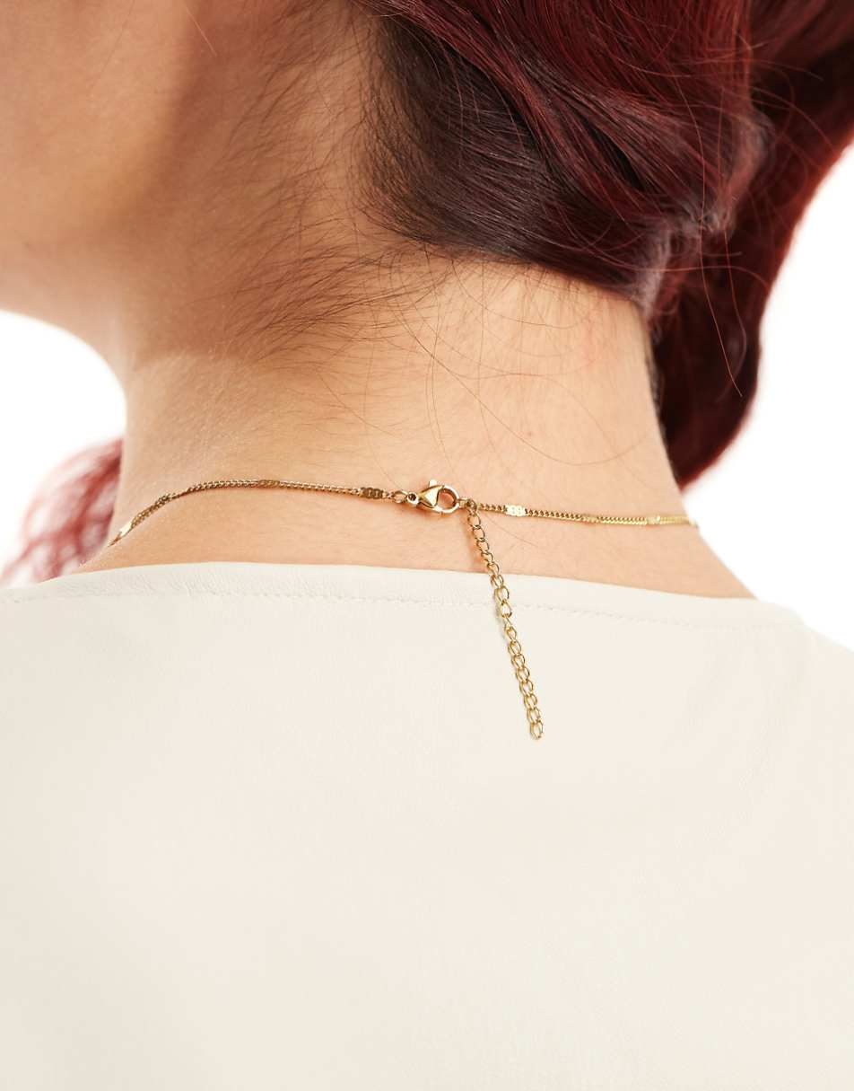 Lost Souls stainless steel moon pendant necklace in 18k gold plated