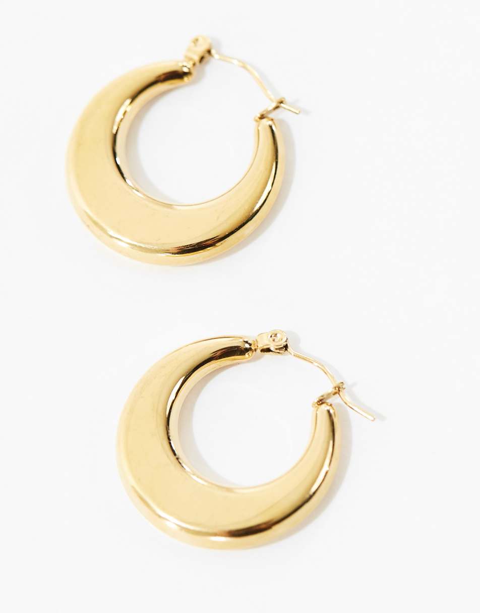 Lost Souls stainless steel dome hoop earrings in 18k gold plated