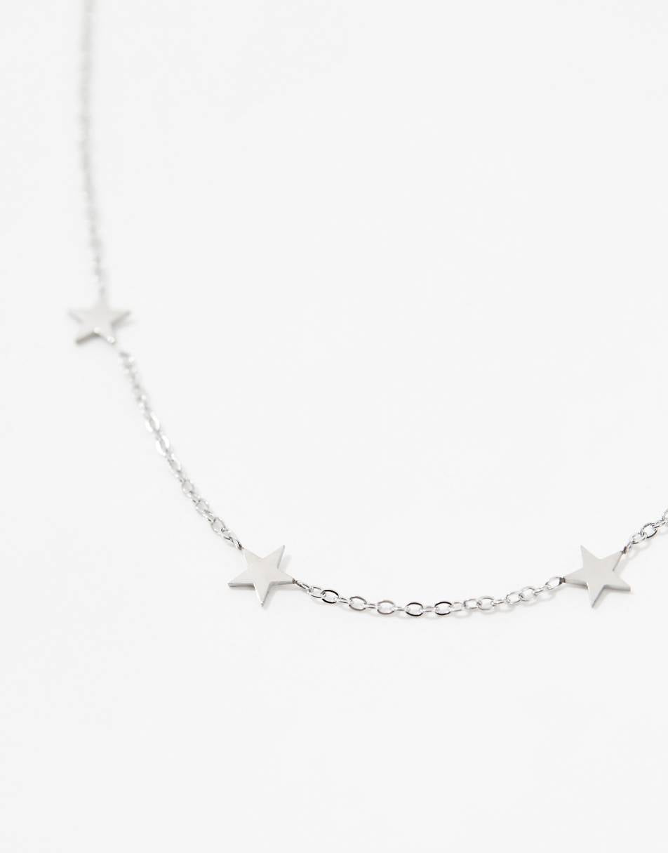 Lost Souls stainless steel star necklace in stainless silver