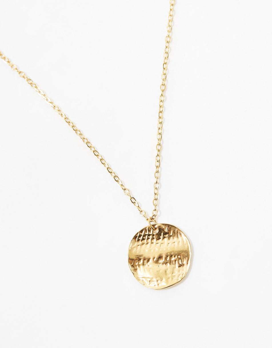 Lost Souls stainless steel disc pendant necklace in 18k gold plated