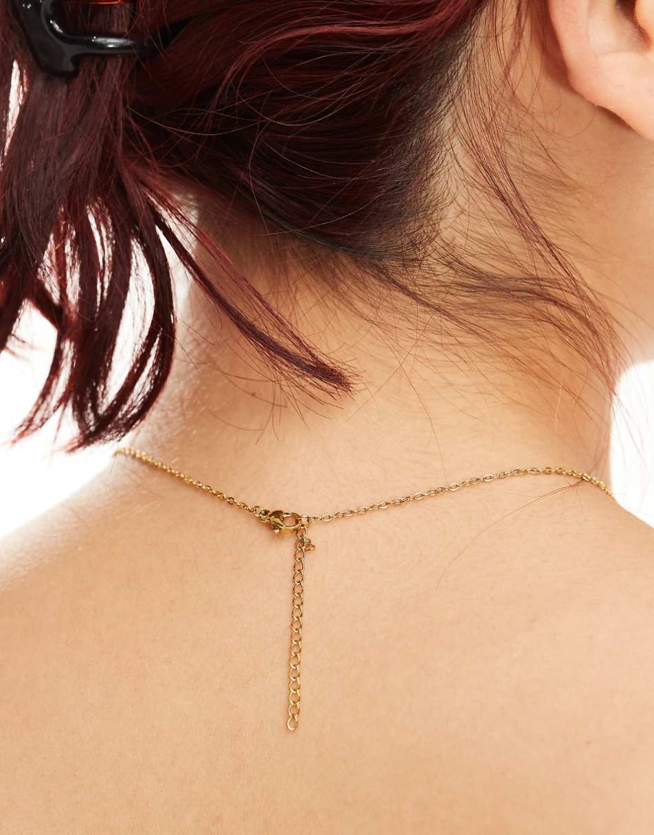 Lost Souls stainless steel disc pendant necklace in 18k gold plated