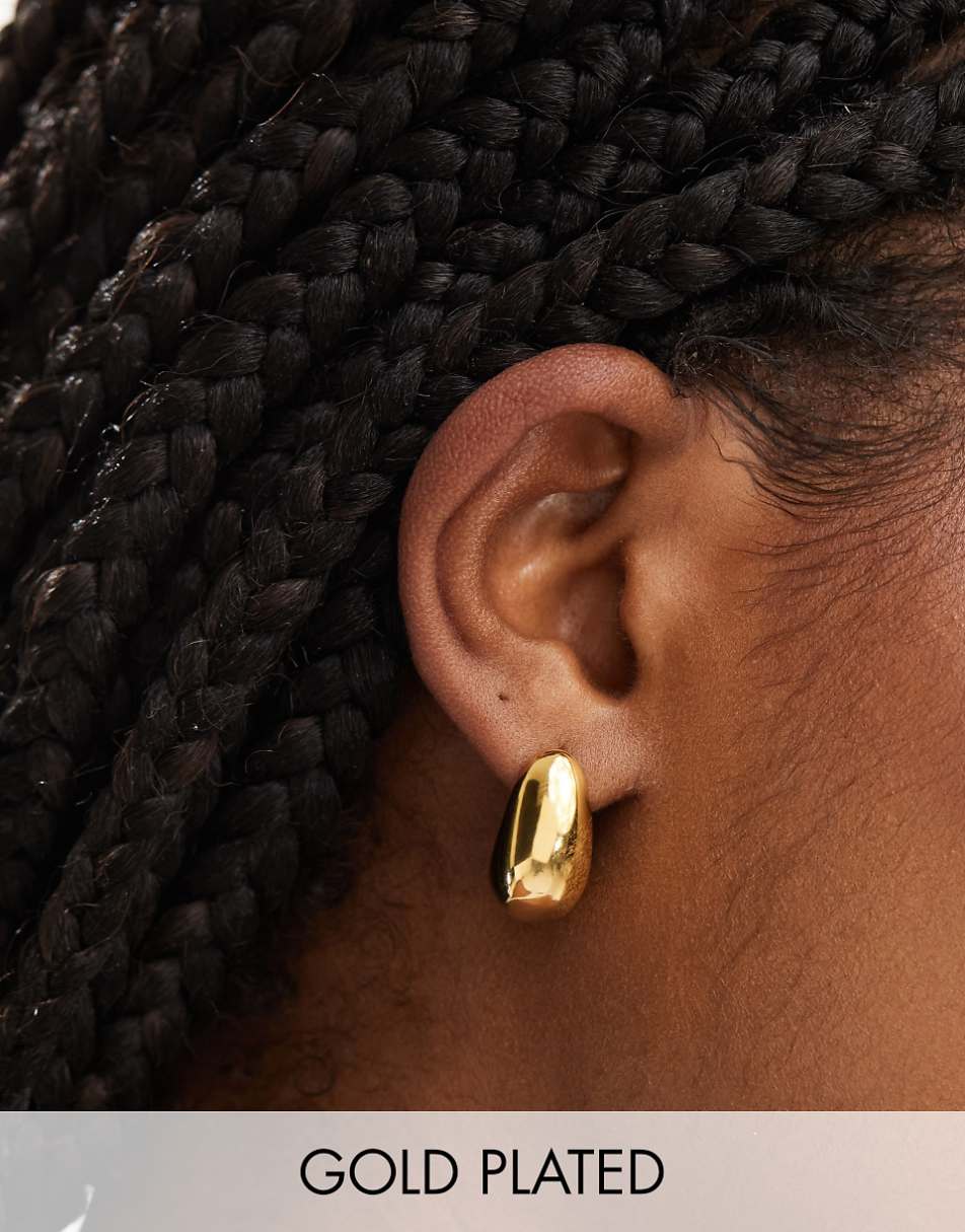 Lost Souls stainless steel dome stud earrings in 18k gold plated