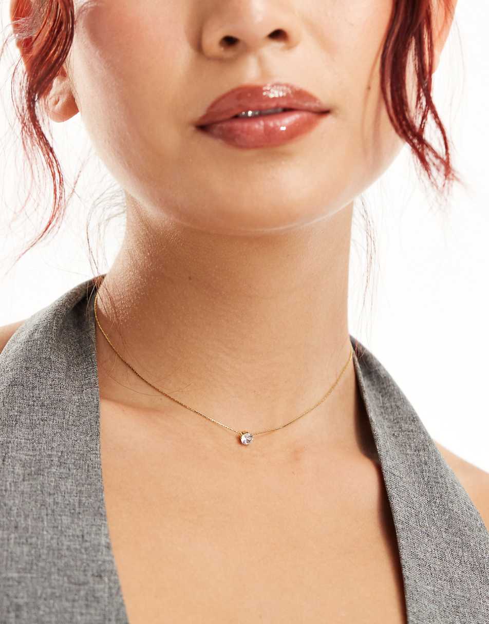 Lost Souls stainless steel solitaire chain necklace in 18k gold plated