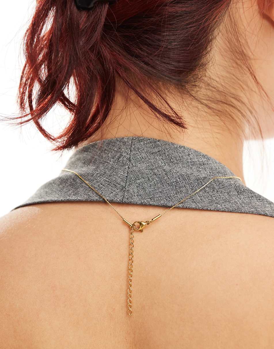 Lost Souls stainless steel solitaire chain necklace in 18k gold plated