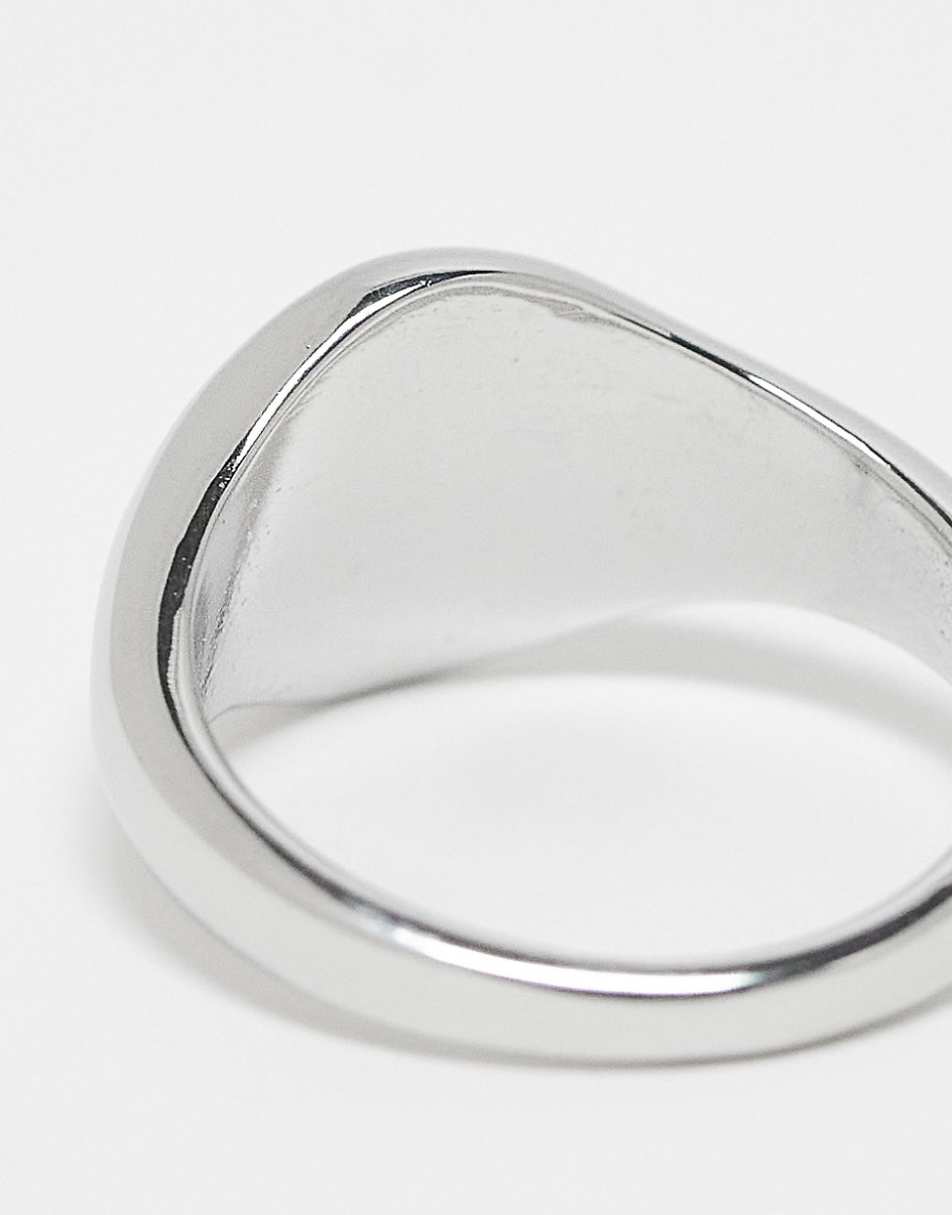 Lost Souls stainless steel signet ring in silver