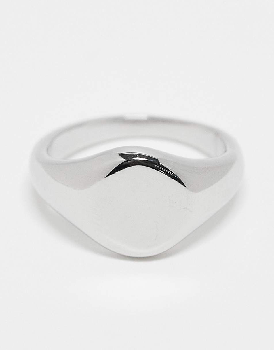 Lost Souls stainless steel signet ring in silver