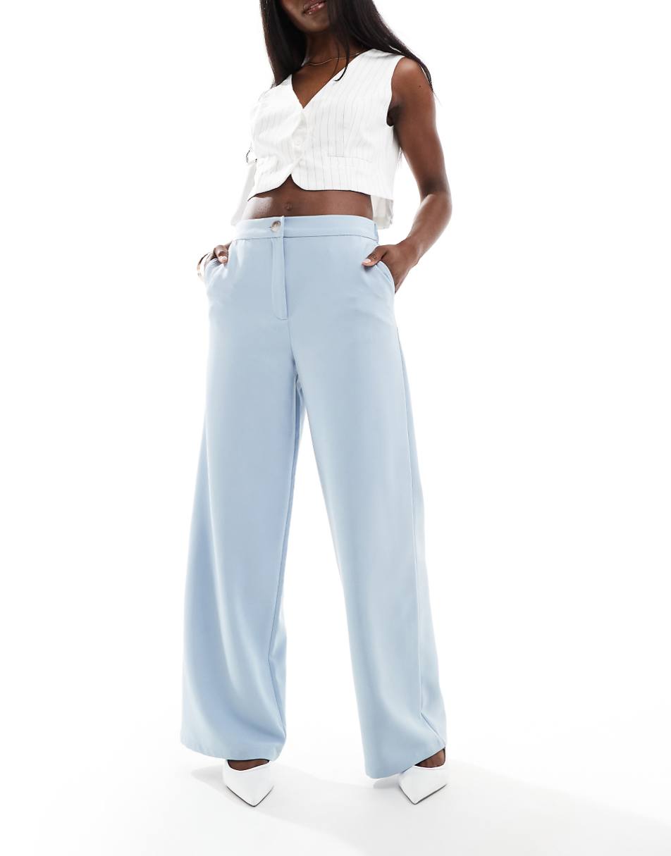 ASOS DESIGN relaxed tailored dad pant in light blue