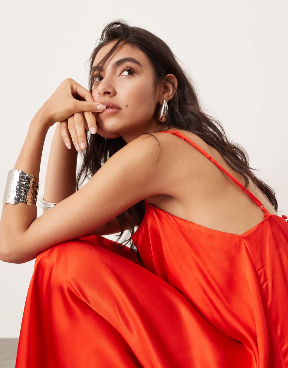 ASOS EDITION statement strappy cami maxi dress in red