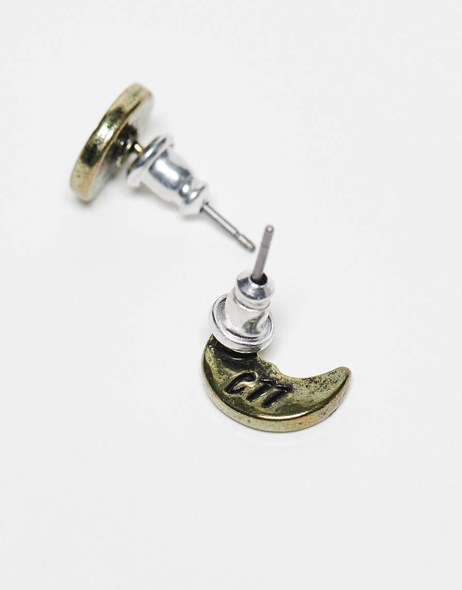 Classics 77 sun and moon stud earrings in gold