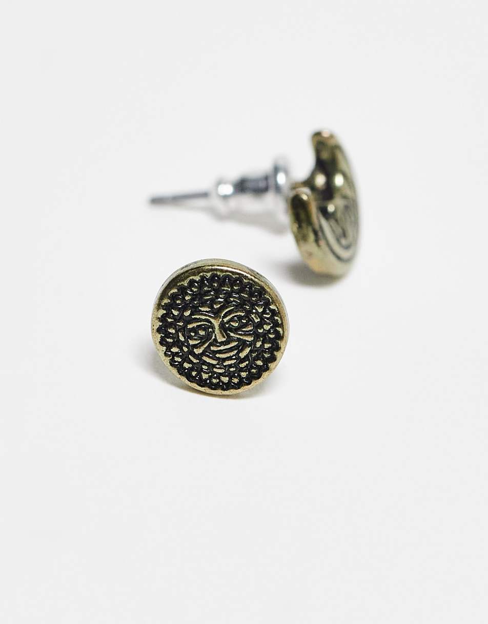 Classics 77 sun and moon stud earrings in gold