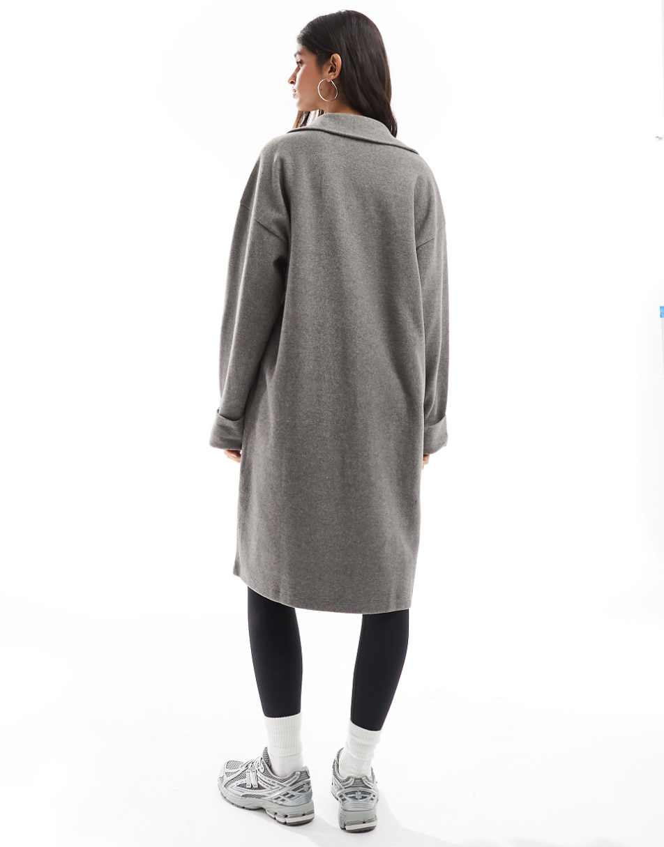ASOS DESIGN super soft long line cardigan in charcoal heather