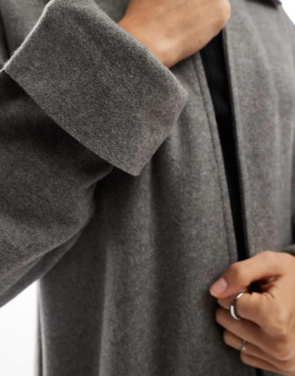 ASOS DESIGN super soft long line cardigan in charcoal heather