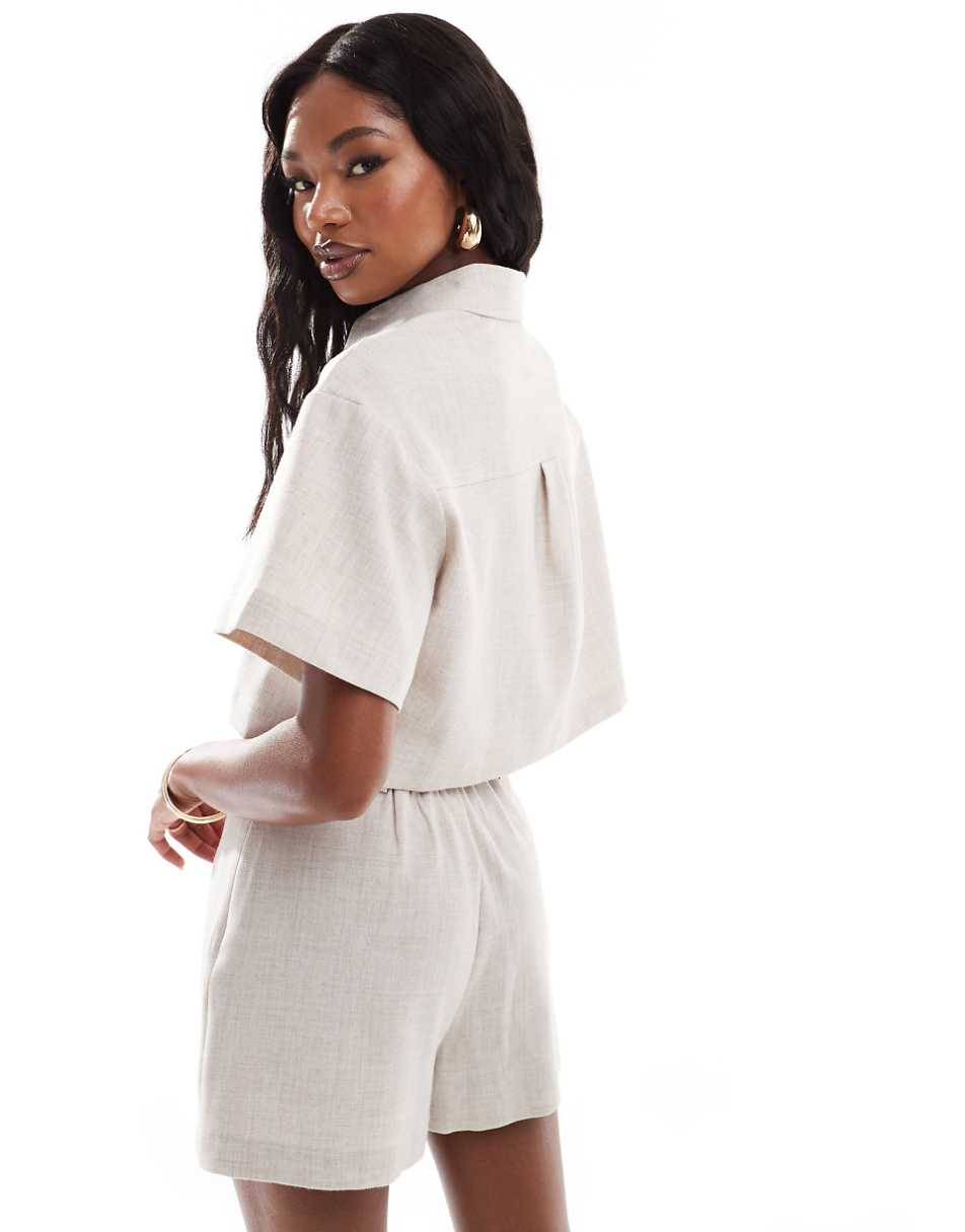 Extro & Vert cropped shirt in sand - part of a set