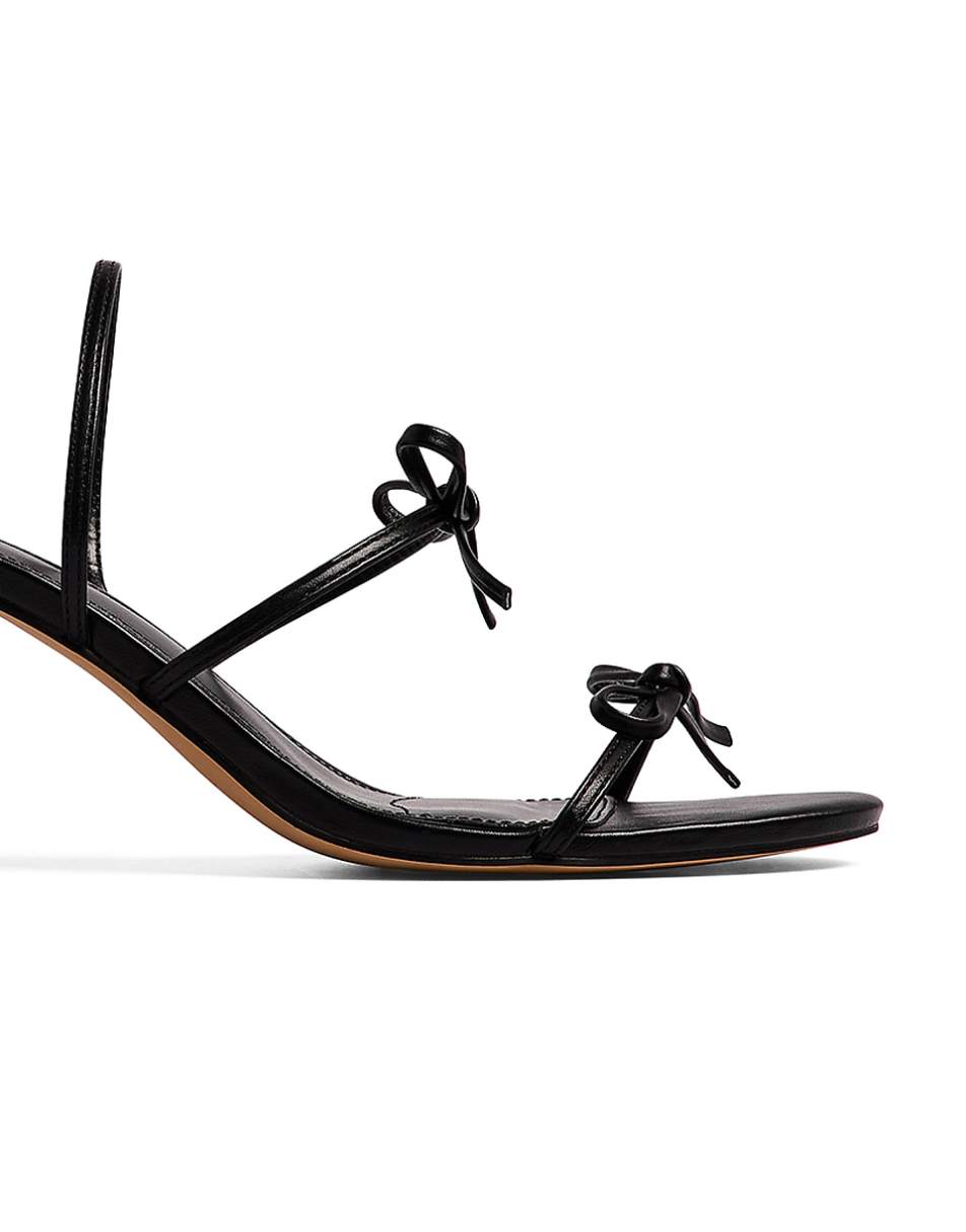 NA-KD heeled sandals with bow detail in black