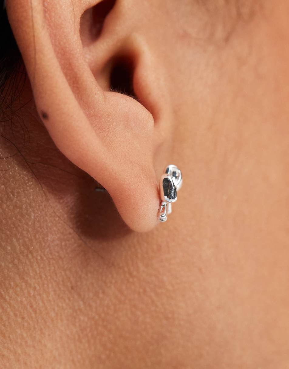 Pieces sterling silver plated gift boxed bow stud earrings in silver