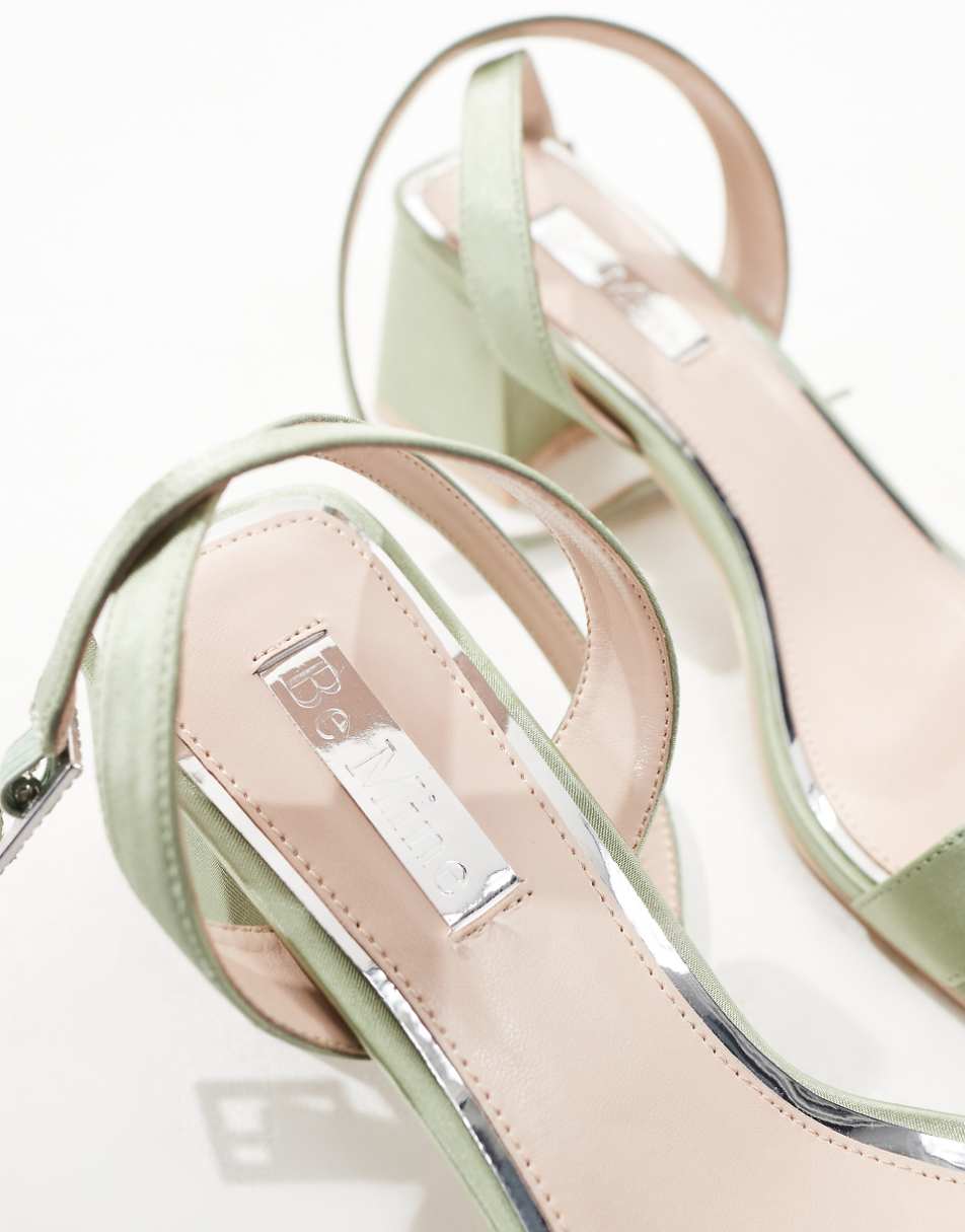 Be Mine Wide Fit Bridal Ruhi low block heeled sandals in sage