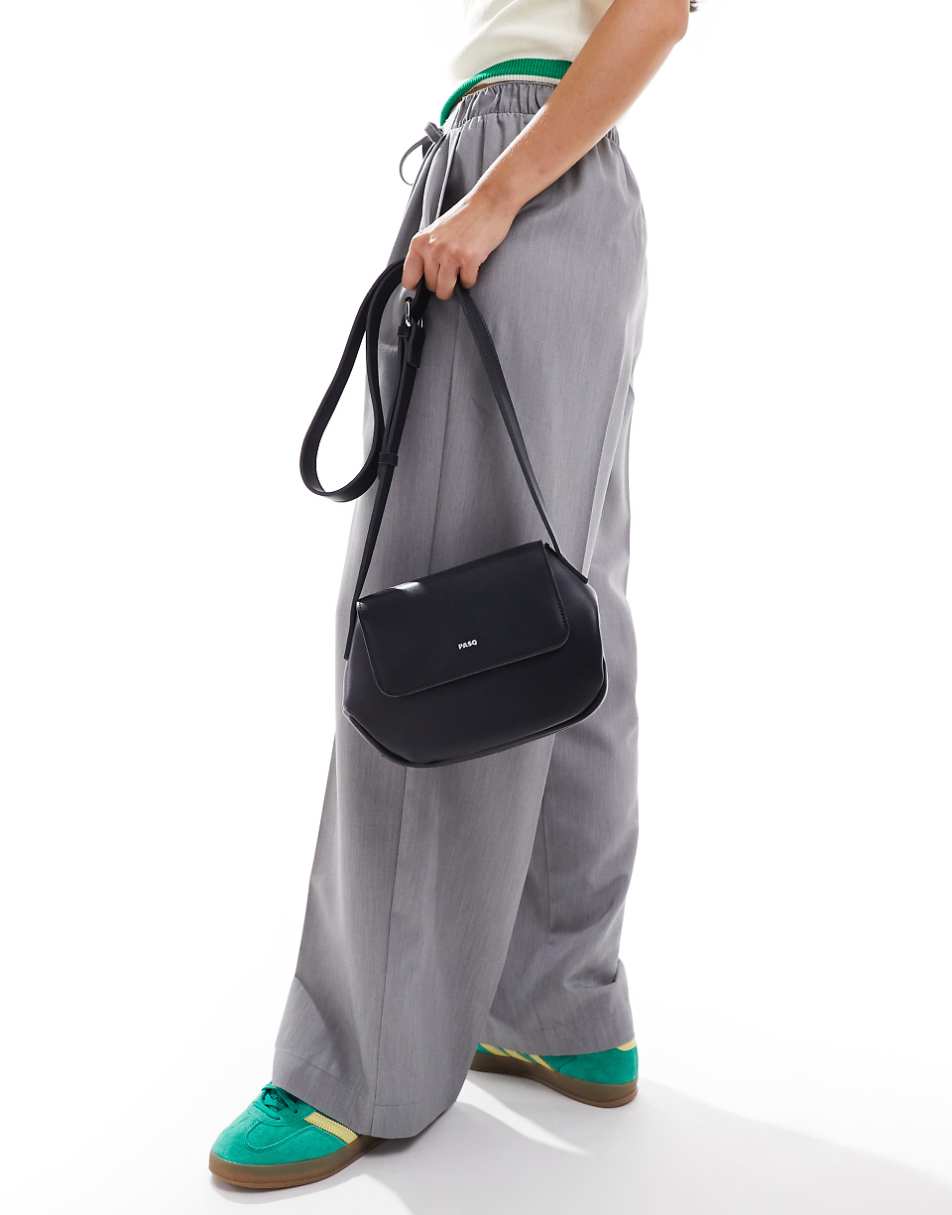 PASQ diamond shaped crossbody bag in black