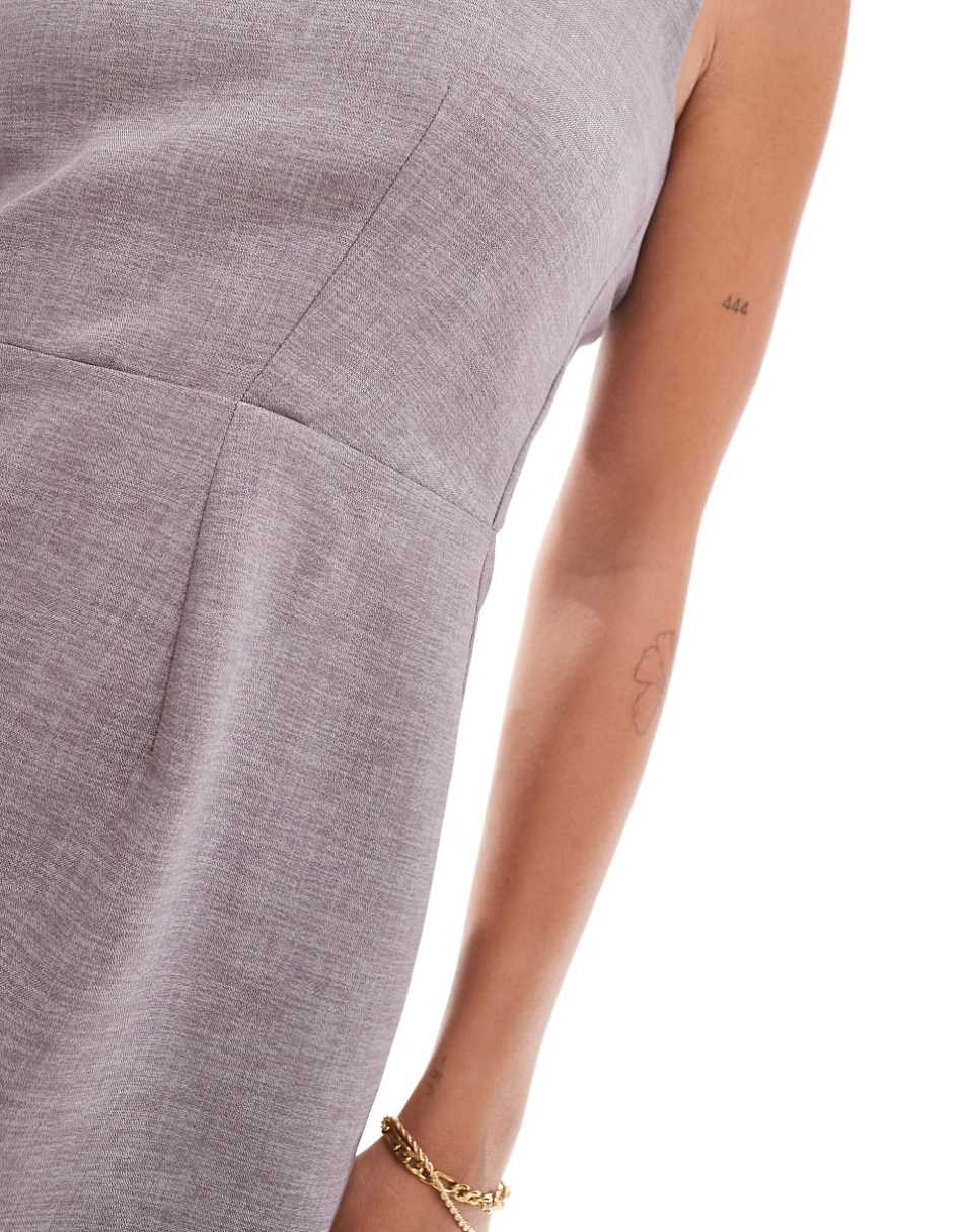 Closet London minimal mini dress in gray