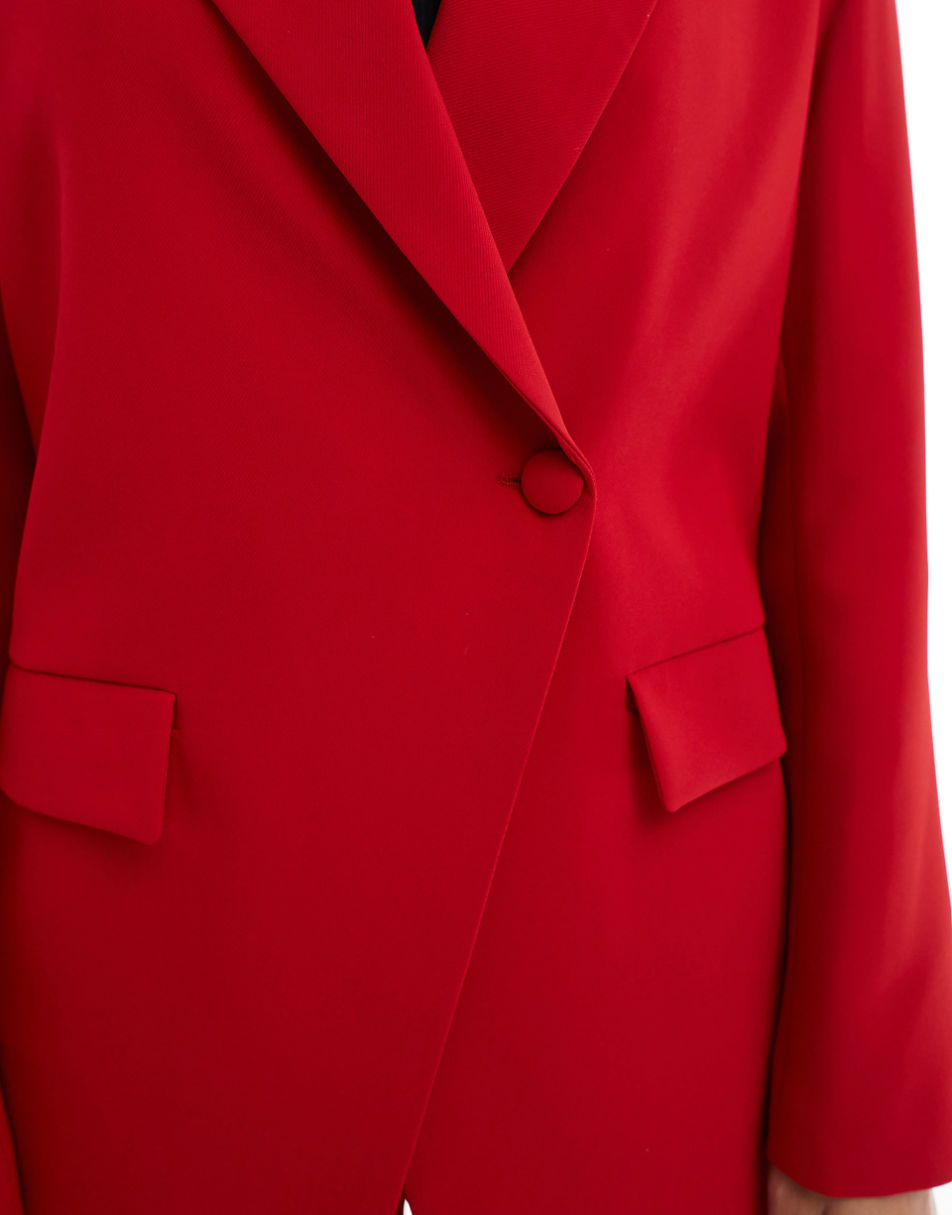 Extro & Vert asymmetric button front blazer in red - part of a set