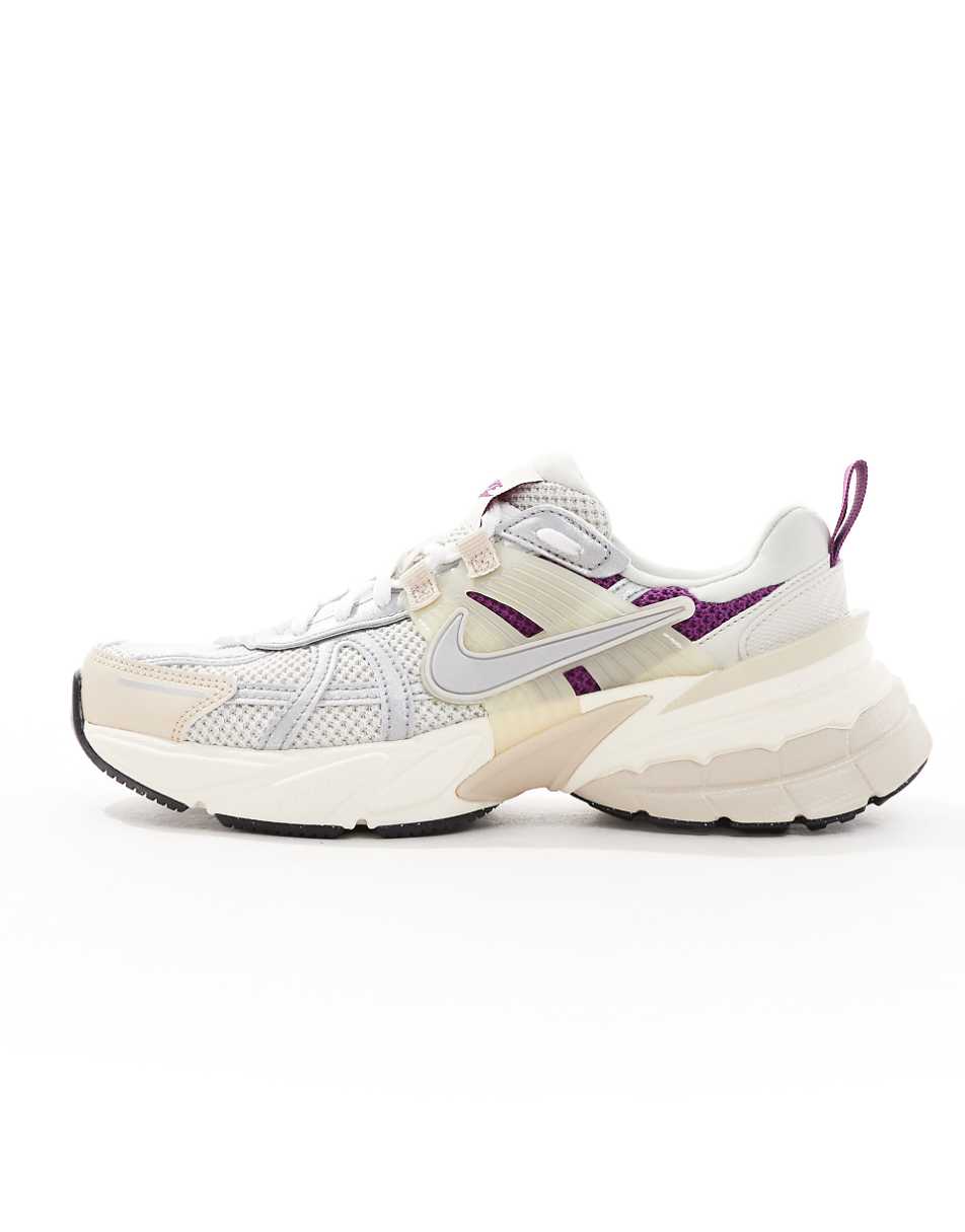 Nike V2K Run sneakers in beige and silver