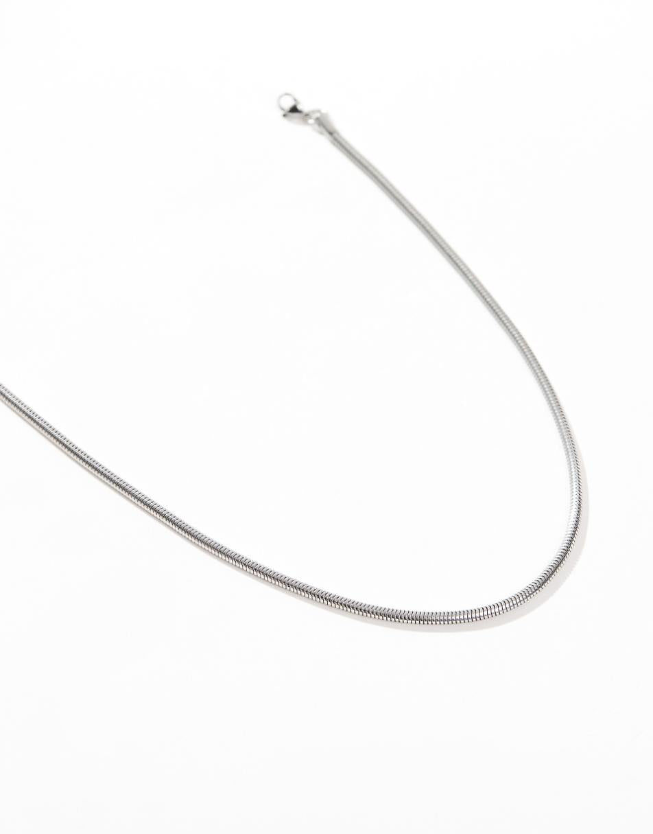 Lost Souls stainless steel 38mm chunky snake chain necklace in silver