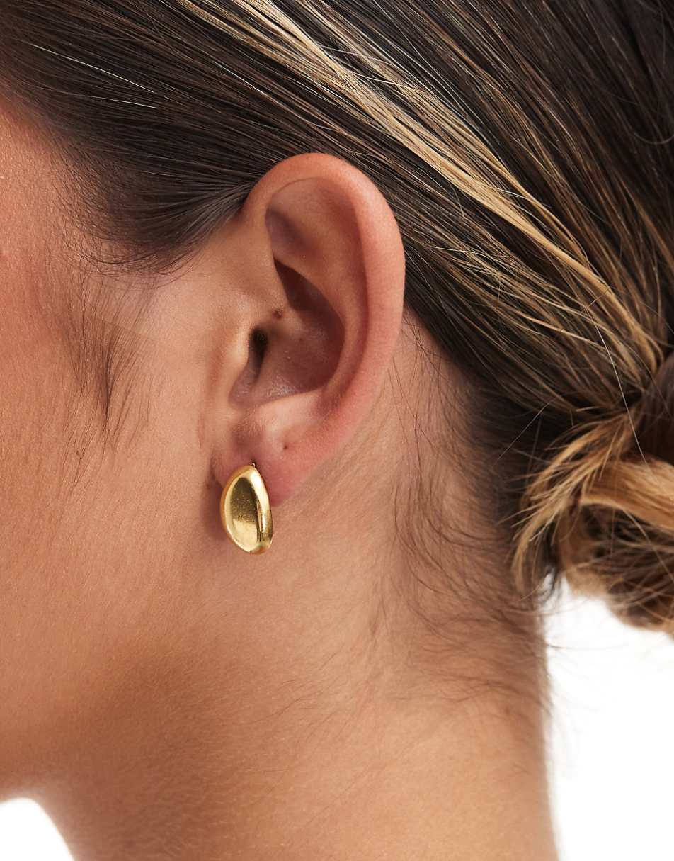 Lost Souls stainless steel 18kt gold plated chunky stud earrings