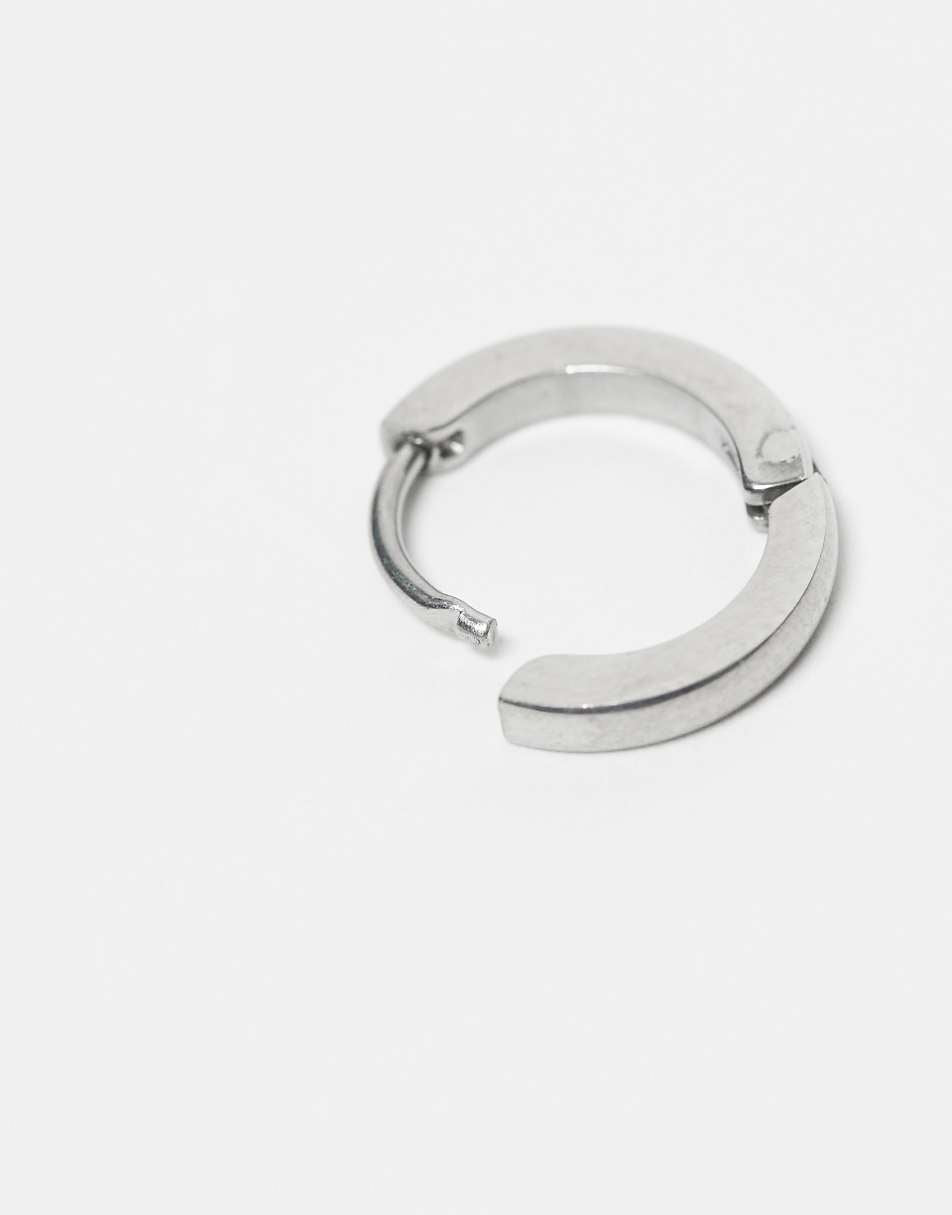 Lost Souls minimal huggie hoop earrings in stainless steel
