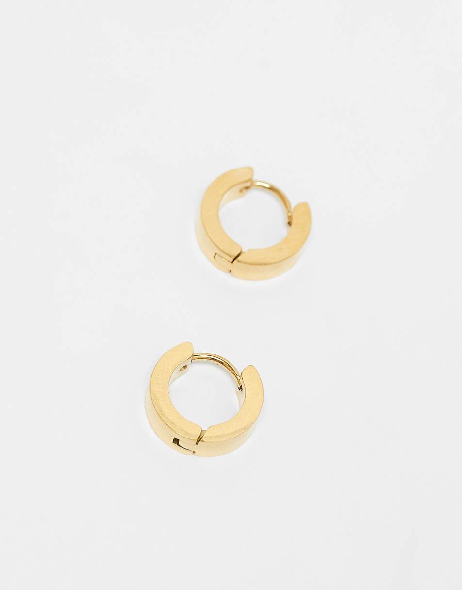 Lost Souls essential huggie hoops in 18k gold plated
