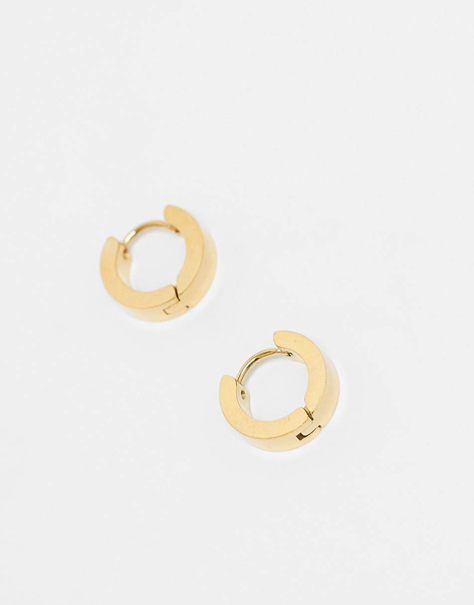 Lost Souls essential huggie hoops in 18k gold plated