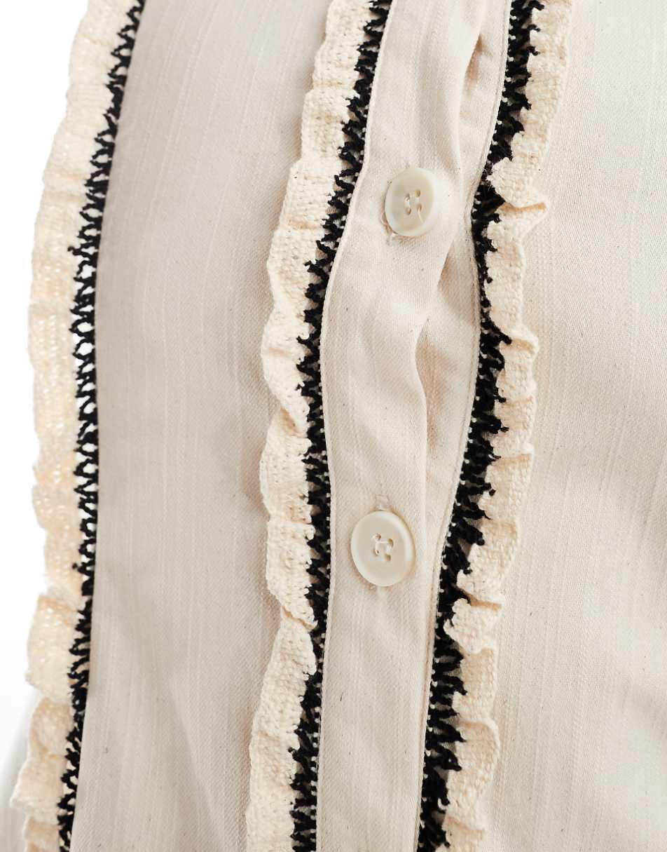 Ghospell raw edge mini dress in cream