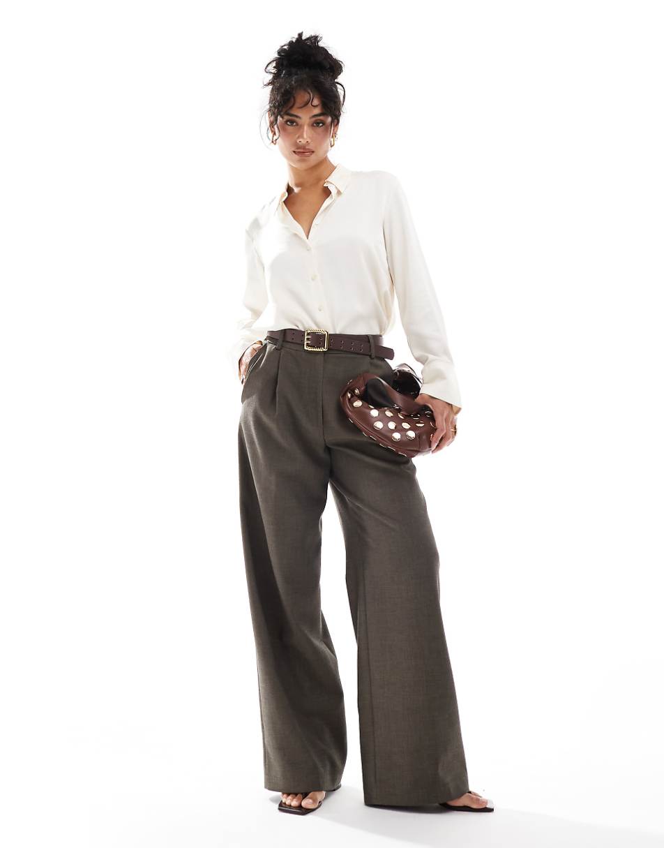 Mango satin shirt in white