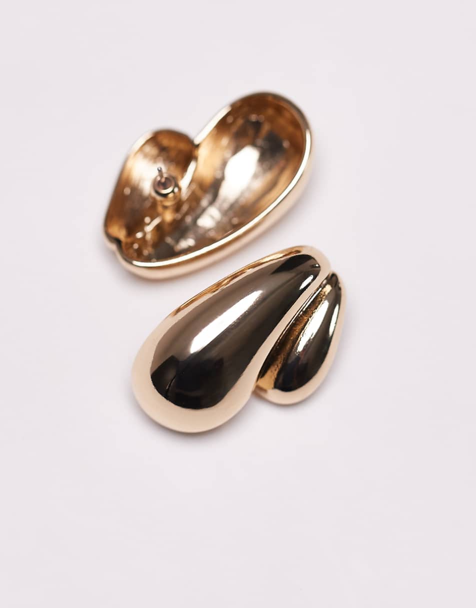 Topshop Emilie double teardrop stud earrings in gold tone