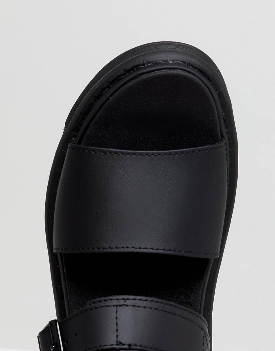 Dr Martens Voss black Leather Flat Chunky Sandals