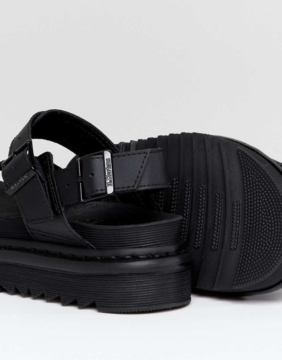 Dr Martens Voss black Leather Flat Chunky Sandals