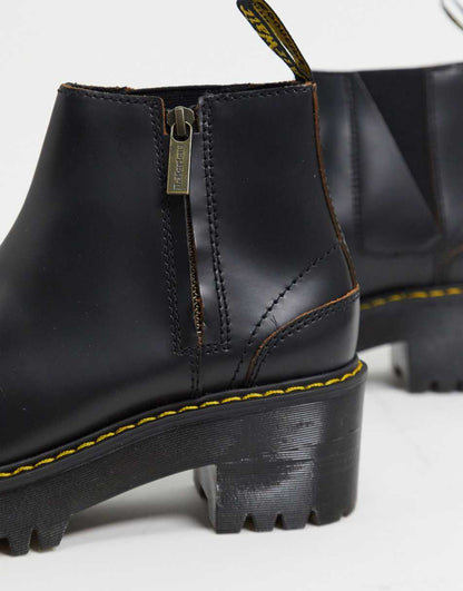 Dr Martens Rometty II zip heeled chelsea boots in black