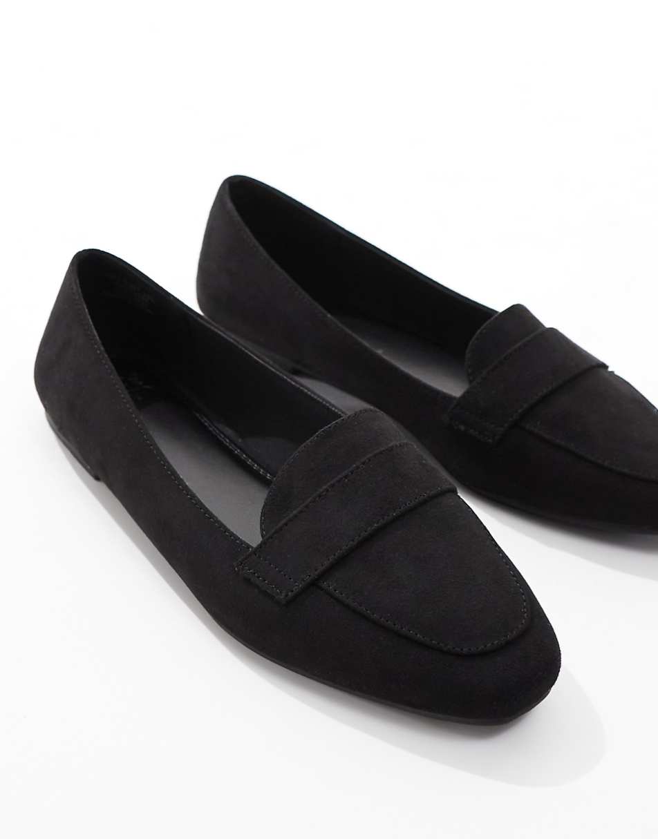 ASOS DESIGN Lilie loafer ballet flats in black