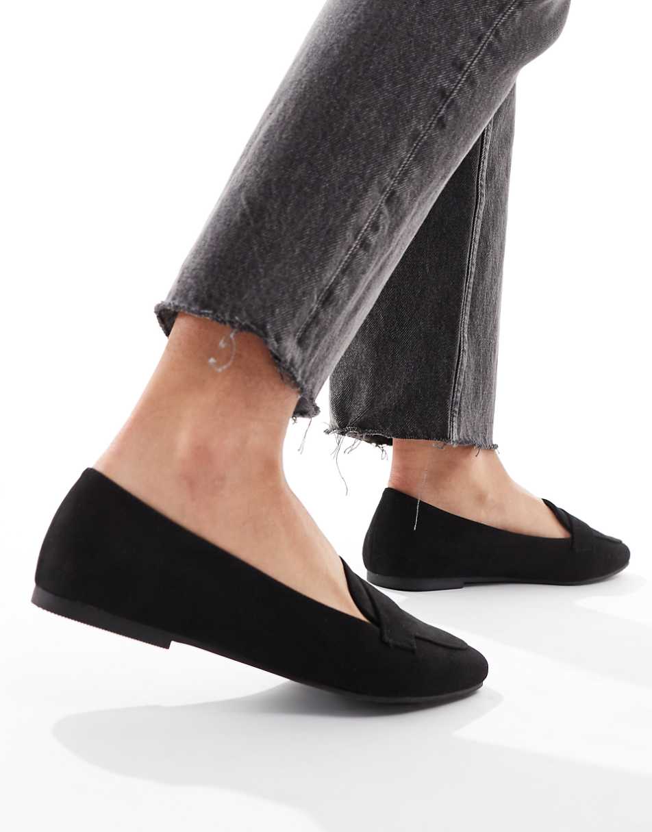 ASOS DESIGN Lilie loafer ballet flats in black